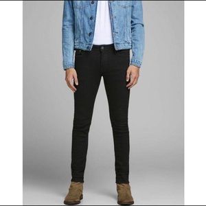 New JACK & JONES Men’s Liam Low Rise Skinny Jeans Black Size 36 x 34